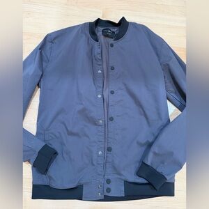 Men's Charcoal Bomber Jacket with Black Trim